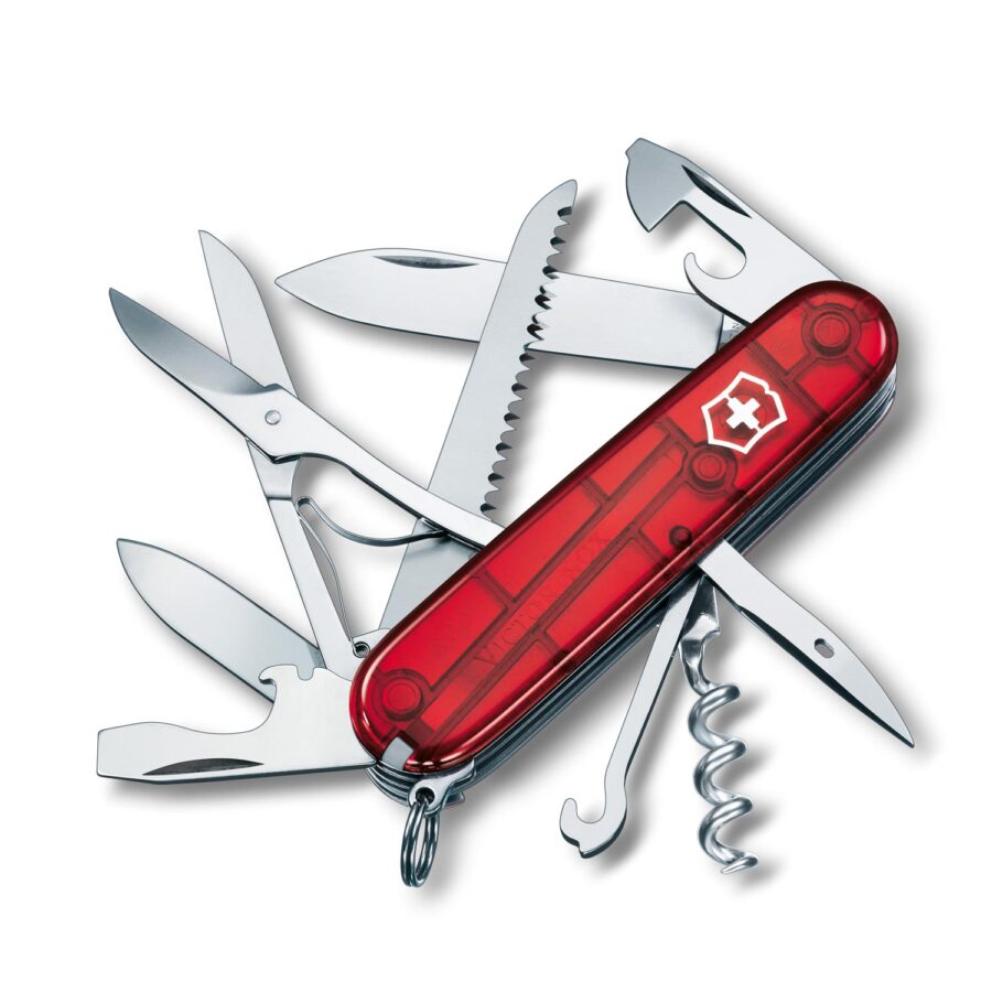 Victorinox HUNTSMAN ROJA TRANSPARENTE – SKU 1.3713.T